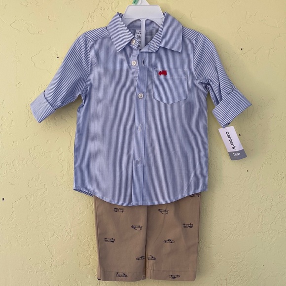 Carter’s 18M Long Sleeve Button Up and Pant Set - Picture 1 of 6